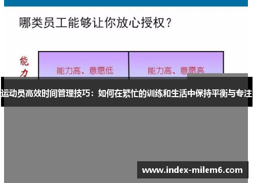 运动员高效时间管理技巧：如何在繁忙的训练和生活中保持平衡与专注